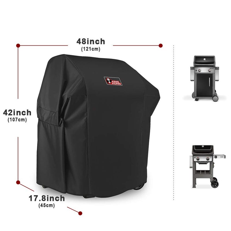Kingkong 7138 Premium Grill Cover for Weber Spirit 200 and Spirit II 200 Series Gas Grills (Compared to 7138) Including Brush, Tongs and Thermometer - Image 3